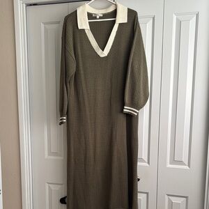 Green Knit Maxi Dress